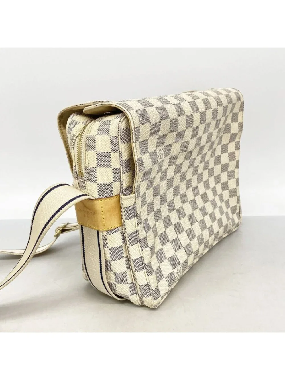 Louis Vuitton Shoulder Bag Damier Azur Naviglio White